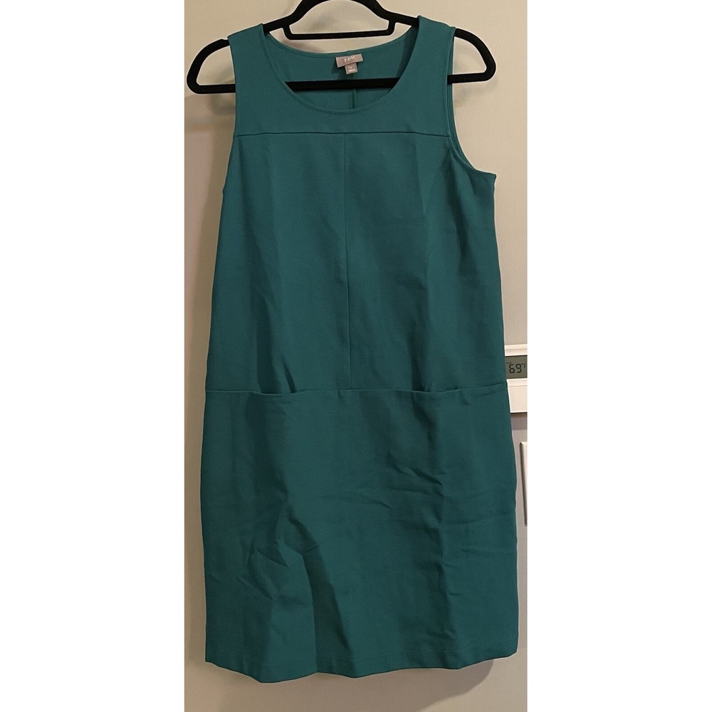 J Jill Dress Ponte Sleeveless Front‎ Pockets Shift Stretch Womens Small Petite